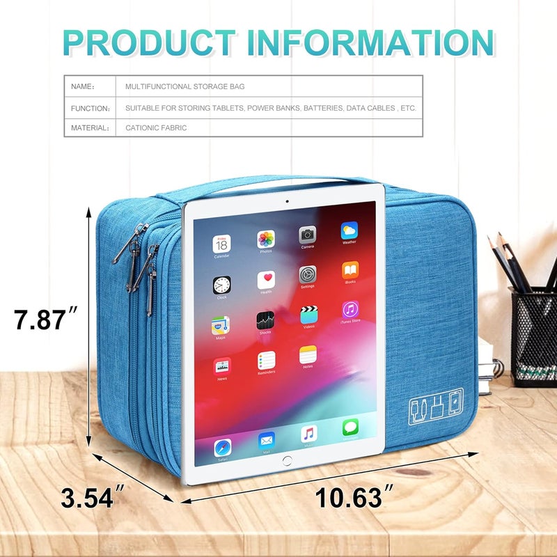 CILLA Electronics Organizer Travel, Travel Cord Organizer Case, Compact Electronics Accessories Bag for Cable, Cord, Charger, Phone - Image 5